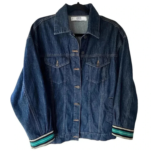 ZARA | NWOT | DENIM BUTTON FRONT JACKET OVERSIZED | Z1975 | SIZE: SMALL - Picture 2 of 11